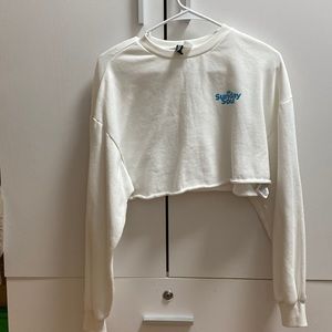White long sleeve crop